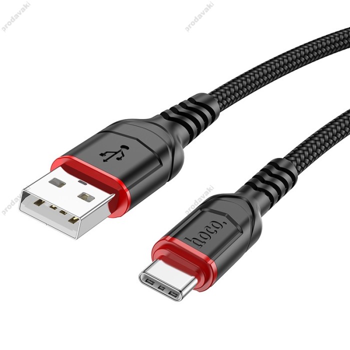 Кабель Hoco X59 Victory charging data cable USB to Type-C 3A 1m Black