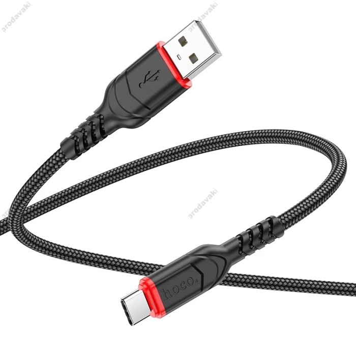 Кабель Hoco X59 Victory charging data cable USB to Type-C 3A 1m Black