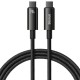 Кабель Baseus Tungsten Gold Fast Charging Type-C to Type-C 240W 5A 1m Black CAWJ040001