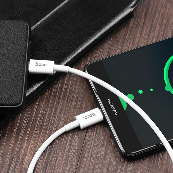 Кабель HOCO X23 Skilled charging data cable Type-C to Type-C 60W 3A 1m White
