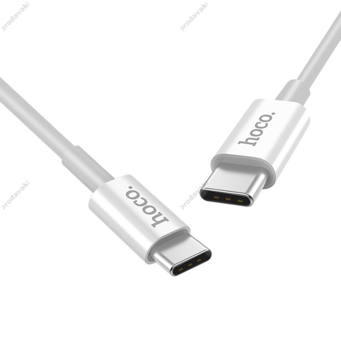 Кабель HOCO X23 Skilled charging data cable Type-C to Type-C 60W 3A 1m White