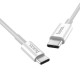 Кабель HOCO X23 Skilled charging data cable Type-C to Type-C 60W 3A 1m White