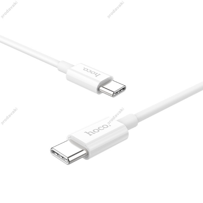 Кабель HOCO X23 Skilled charging data cable Type-C to Type-C 60W 3A 1m White