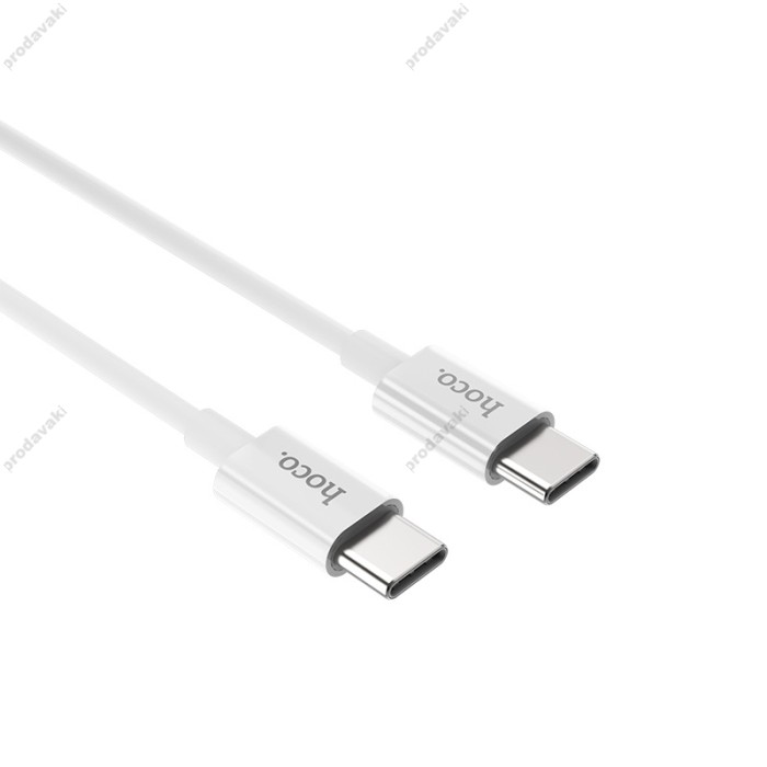 Кабель HOCO X23 Skilled charging data cable Type-C to Type-C 60W 3A 1m White
