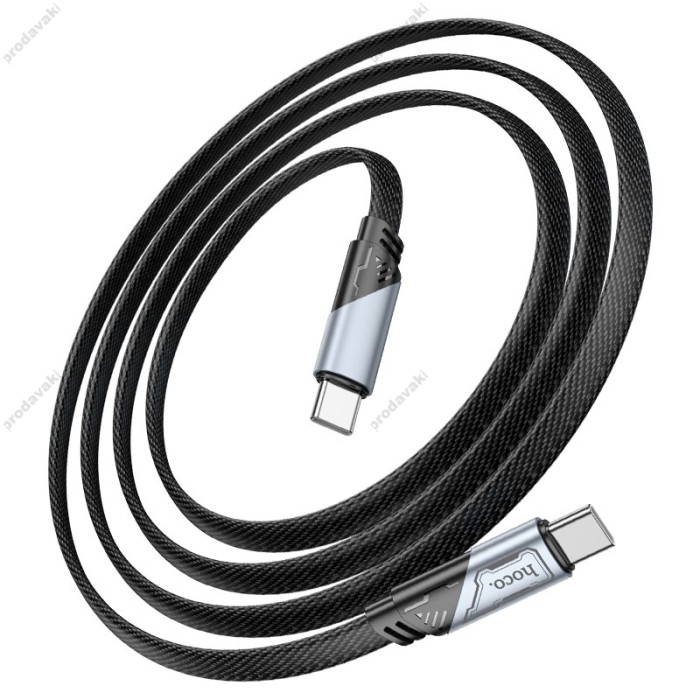 Кабель HOCO U119 Machine charging data cable Type-C to Type-C 60W 3A 1.2m Black