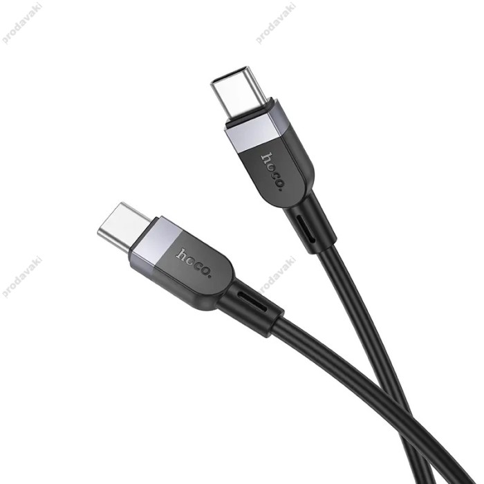 Кабель HOCO X109 Energy silicone charging data cable Type-C to Type-C 60W 3A 2m Black