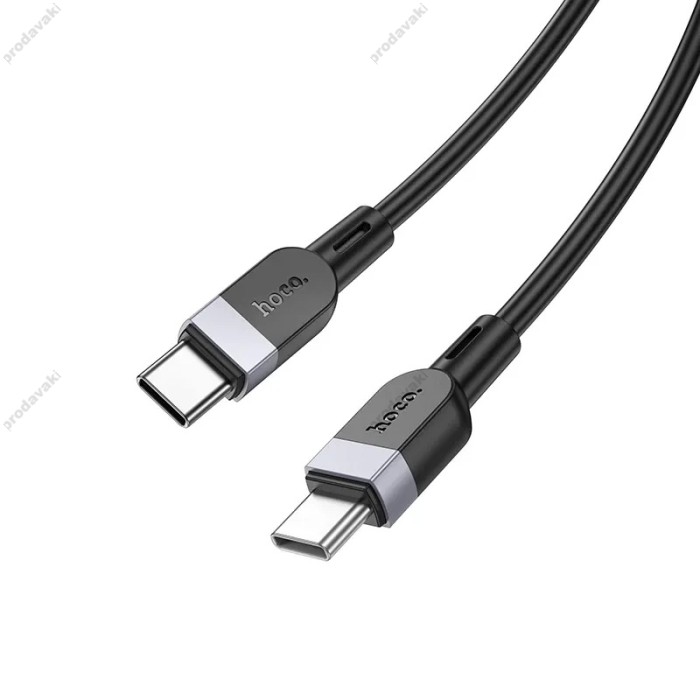 Кабель HOCO X109 Energy silicone charging data cable Type-C to Type-C 60W 3A 2m Black