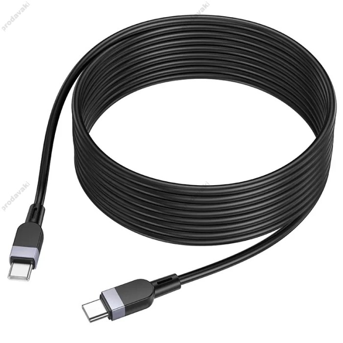 Кабель HOCO X109 Energy silicone charging data cable Type-C to Type-C 60W 3A 2m Black