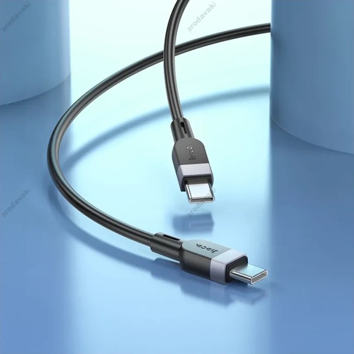 Кабель HOCO X109 Energy silicone charging data cable Type-C to Type-C 60W 3A 2m Black