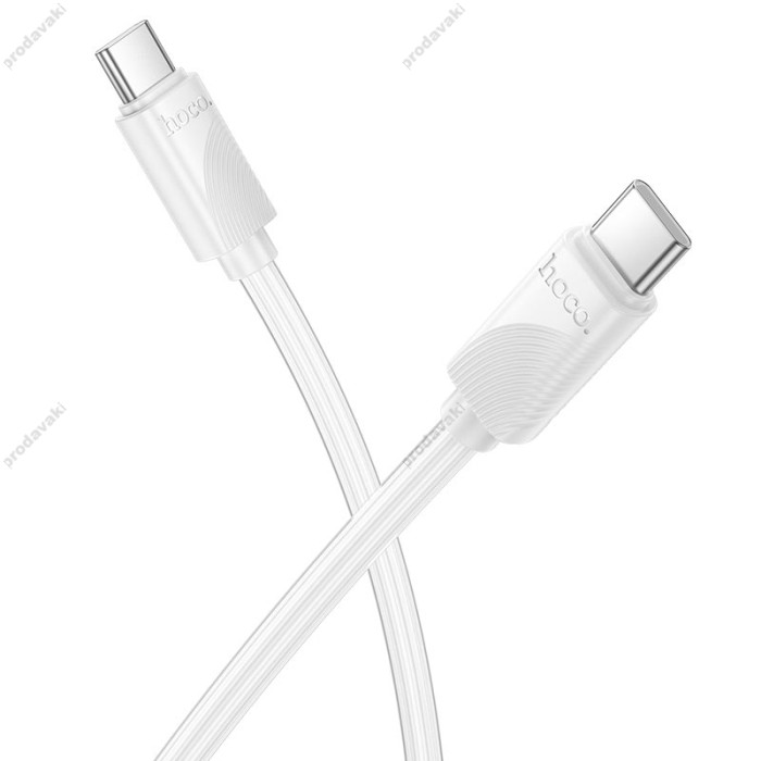 Кабель HOCO X114 Energy charging data cable Type-C to Type-C 60W 3A 1m White