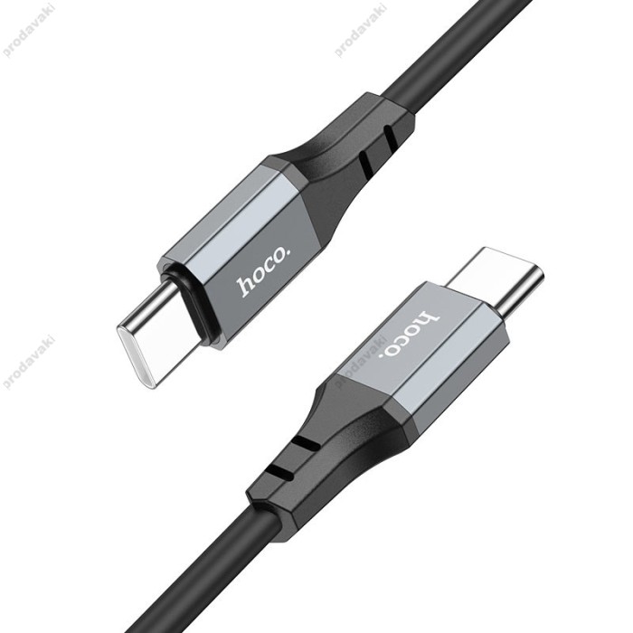 Кабель HOCO X86 Spear silicone charging data cable Type-C to Type-C 60W 3A 1m Black