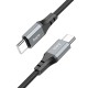 Кабель HOCO X86 Spear silicone charging data cable Type-C to Type-C 60W 3A 1m Black