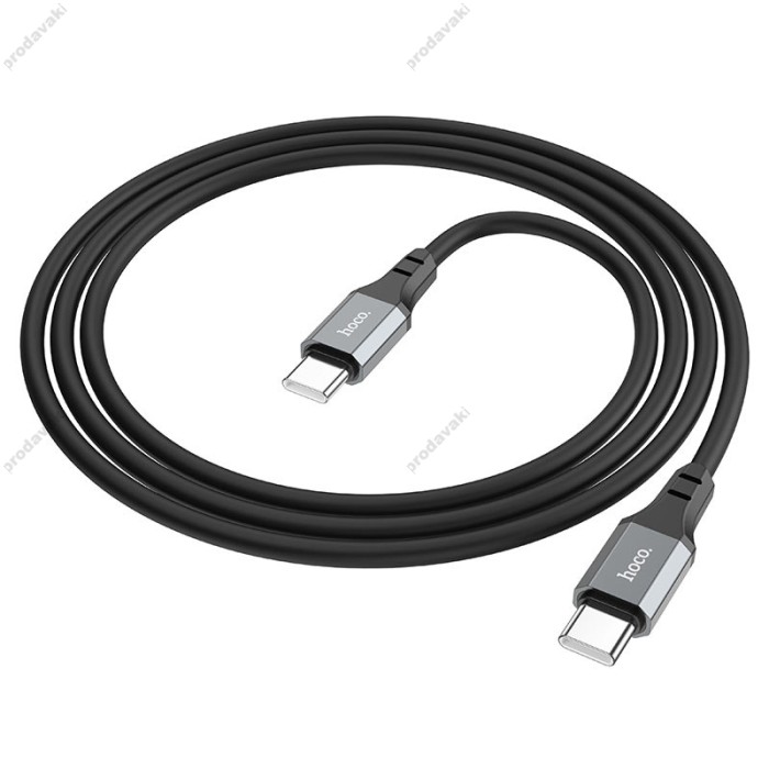 Кабель HOCO X86 Spear silicone charging data cable Type-C to Type-C 60W 3A 1m Black