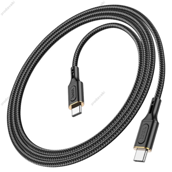 Кабель HOCO X95 Goldentop charging data cable Type-C to Type-C 60W 3A 1m Black
