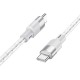 Кабель HOCO X99 Crystal junction silicone charging data cable Type-C to Type-C 60W 3A 1m Grey
