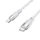 Кабель HOCO X99 Crystal junction silicone charging data cable Type-C to Type-C 60W 3A 1m Grey