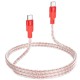 Кабель HOCO X99 Crystal junction silicone charging data cable Type-C to Type-C 60W 3A 1m Red