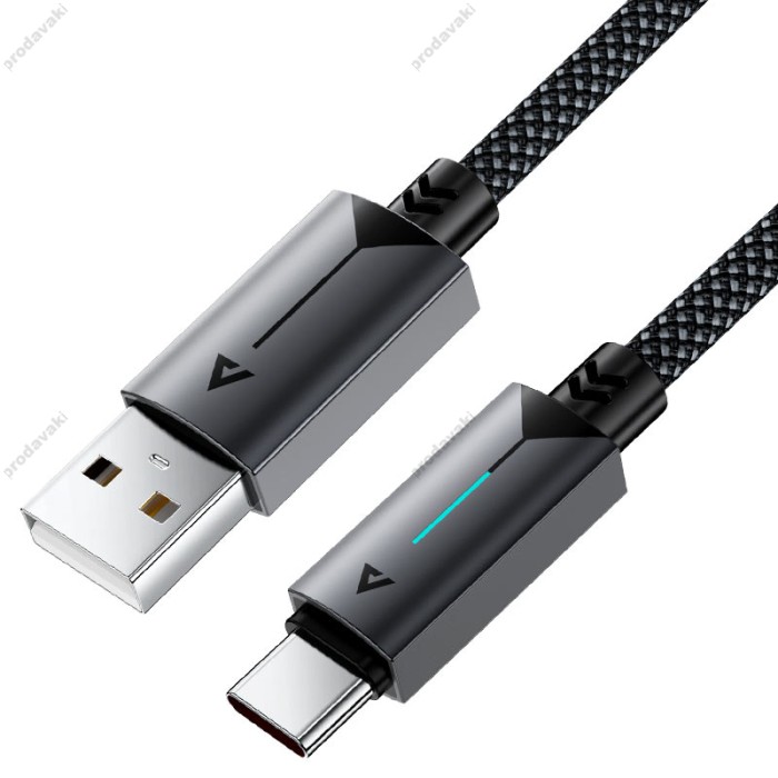 Кабель ACEFAST C19-04 fast charging data cable USB to Type-C 3A 1.2m Black