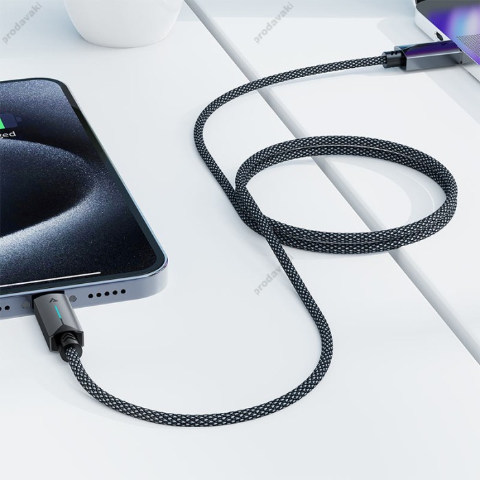 Кабель ACEFAST C19-04 fast charging data cable USB to Type-C 3A 1.2m Black