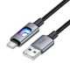 Кабель HOCO U144 New digital display charging data cable USB to Type-C 3A 1.2m Black