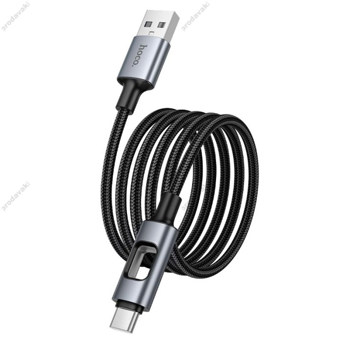 Кабель HOCO U144 New digital display charging data cable USB to Type-C 3A 1.2m Black