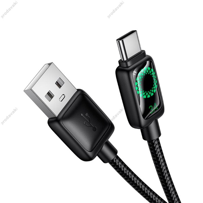 Кабель HOCO U146 Mundo charging data cable USB to Type-C 36W 3A 1.2m Black