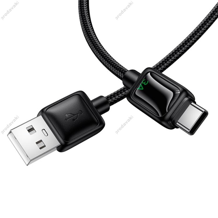 Кабель HOCO U146 Mundo charging data cable USB to Type-C 36W 3A 1.2m Black