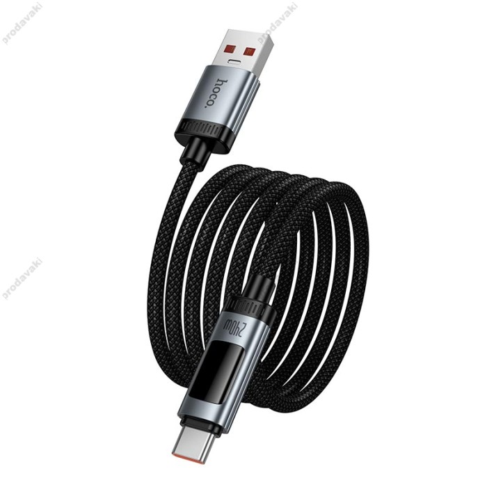 Кабель HOCO U148 Lord digital display charging data cable USB to Type-C 100W 5A 1.2m Black