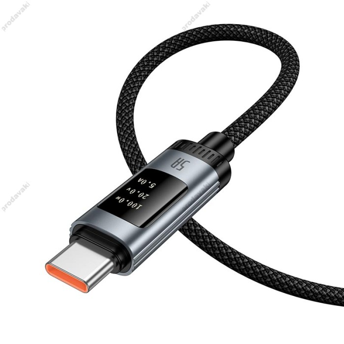 Кабель HOCO U148 Lord digital display charging data cable USB to Type-C 100W 5A 1.2m Black