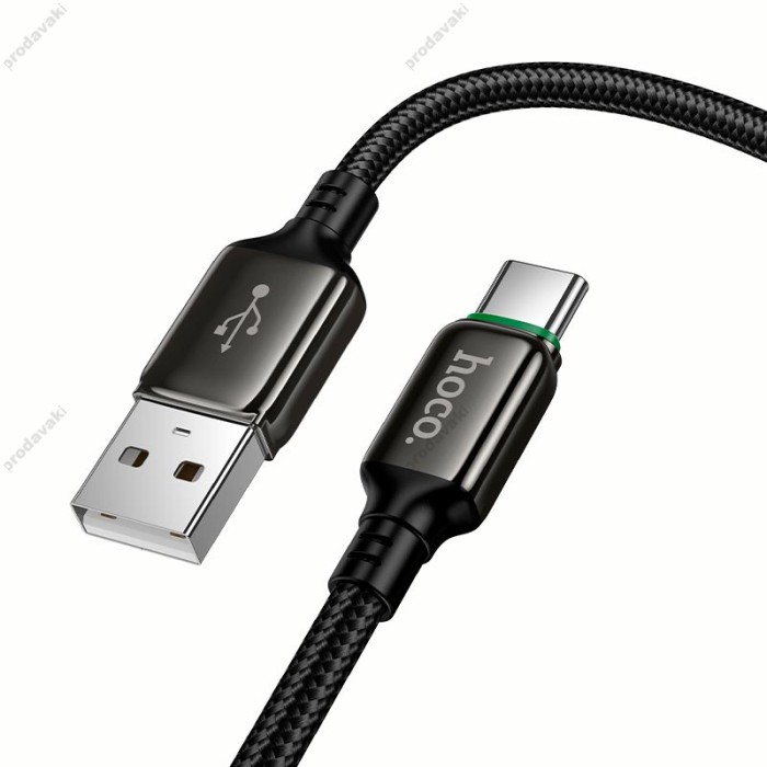 Кабель HOCO X127 Exceed charging data cable USB to Type-C 36W 3A 1m Black
