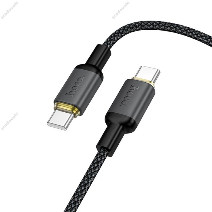 Кабель HOCO X128 Benefit charging data cable Type-C to Type-C 60W 3A 1m Black