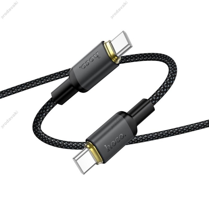 Кабель HOCO X128 Benefit charging data cable Type-C to Type-C 60W 3A 1m Black