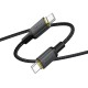 Кабель HOCO X128 Benefit charging data cable Type-C to Type-C 60W 3A 1m Black