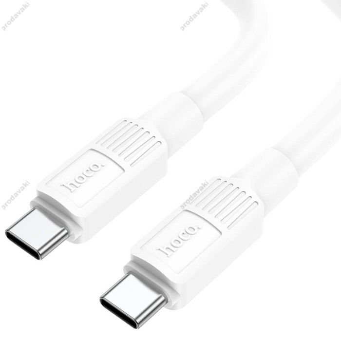 Кабель HOCO X84 Solid charging data cable Type-C to Type-C 60W 3A 1m White