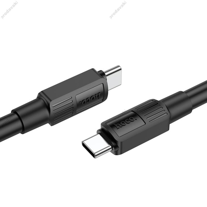Кабель HOCO X84 Solid charging data cable Type-C to Type-C 60W 3A 1m Black