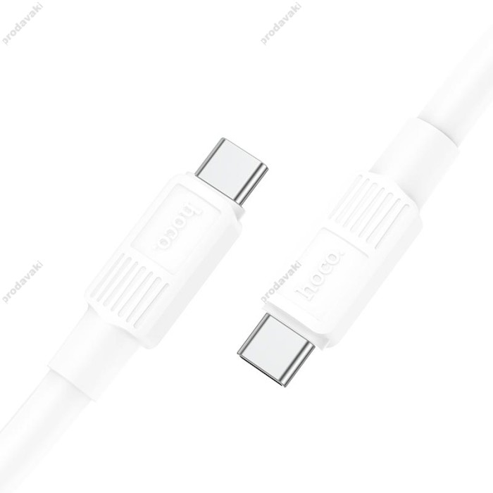 Кабель HOCO X84 Solid charging data cable Type-C to Type-C 60W 3A 1m White