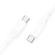 Кабель HOCO X84 Solid charging data cable Type-C to Type-C 60W 3A 1m White