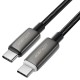 Кабель ACEFAST C23-03 intelligent power-off charging data cable Type-C to Type-C 60W 3A 1.2m Black