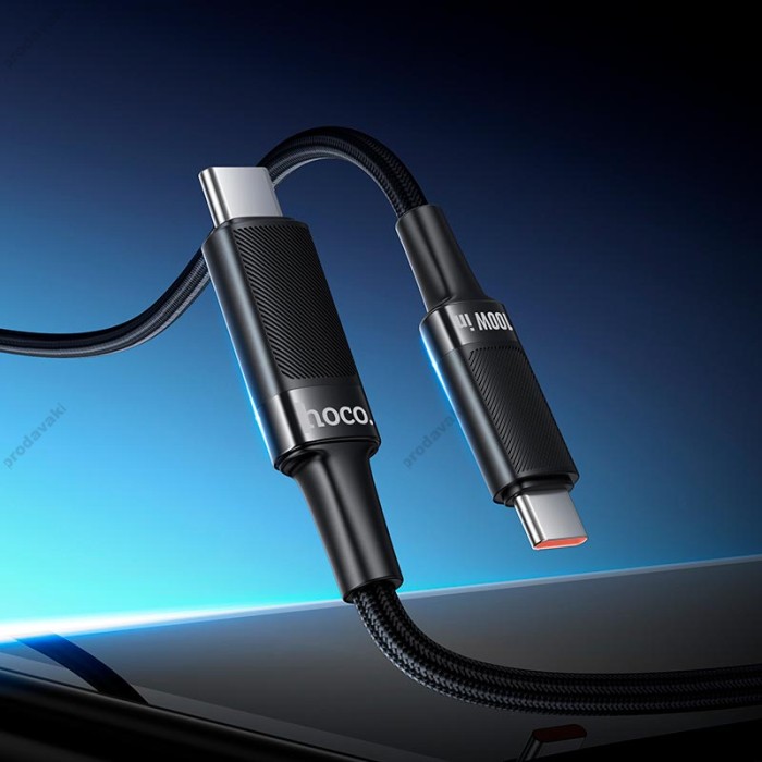 Кабель HOCO U153 Extreme PD multi-protocol charging cable Type-C to Type-C 100W 5A 1.2m Black