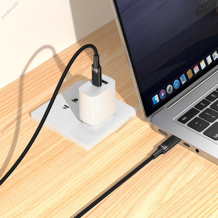 Кабель HOCO U153 Extreme PD multi-protocol charging cable Type-C to Type-C 100W 5A 1.2m Black