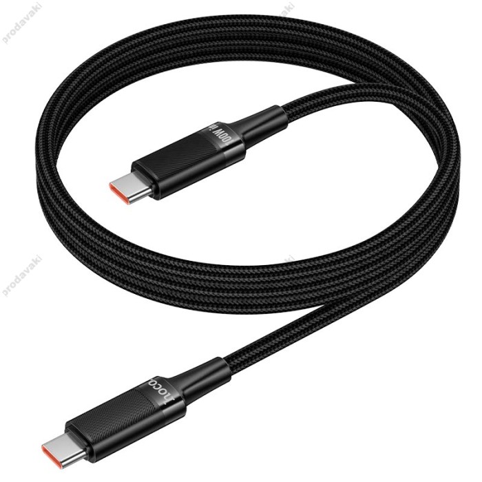 Кабель HOCO U153 Extreme PD multi-protocol charging cable Type-C to Type-C 100W 5A 1.2m Black