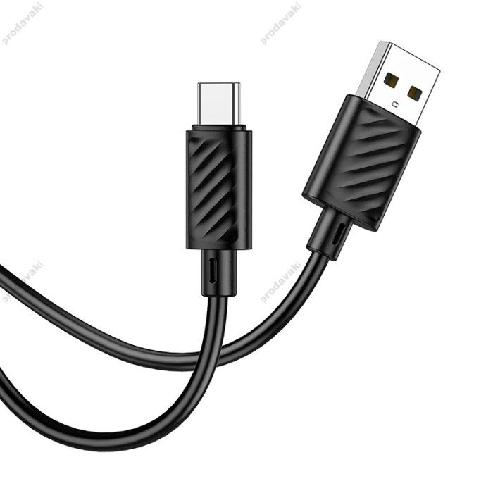 Кабель HOCO X88 Gratified charging data cable USB to Type-C 3A 2m Black