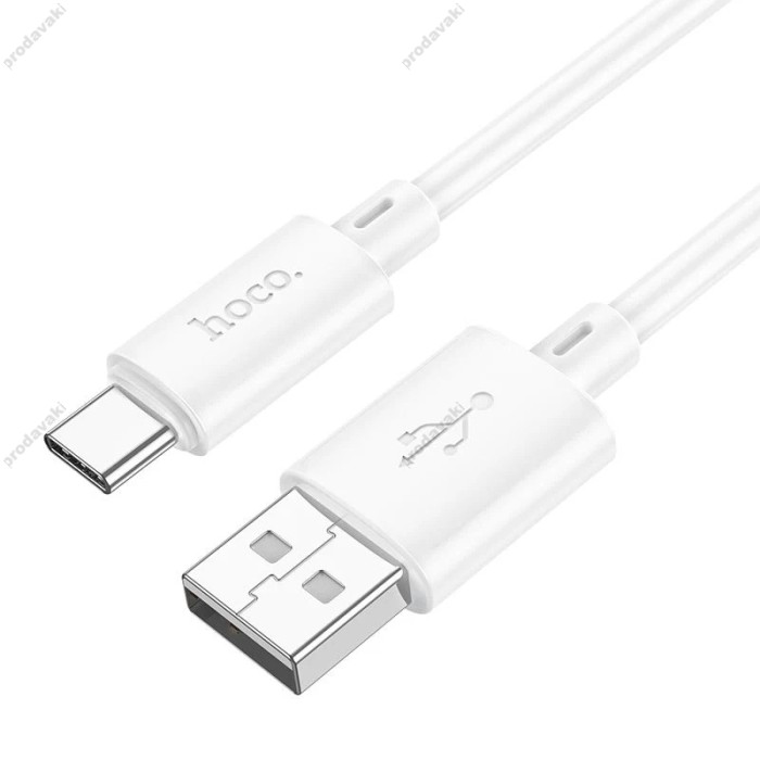 Кабель HOCO X88 Gratified charging data cable USB to Type-C 3A 1m White