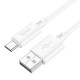 Кабель HOCO X88 Gratified charging data cable USB to Type-C 3A 1m White