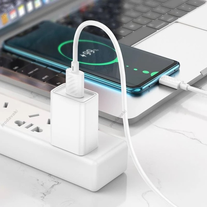 Кабель HOCO X88 Gratified charging data cable USB to Type-C 3A 1m White