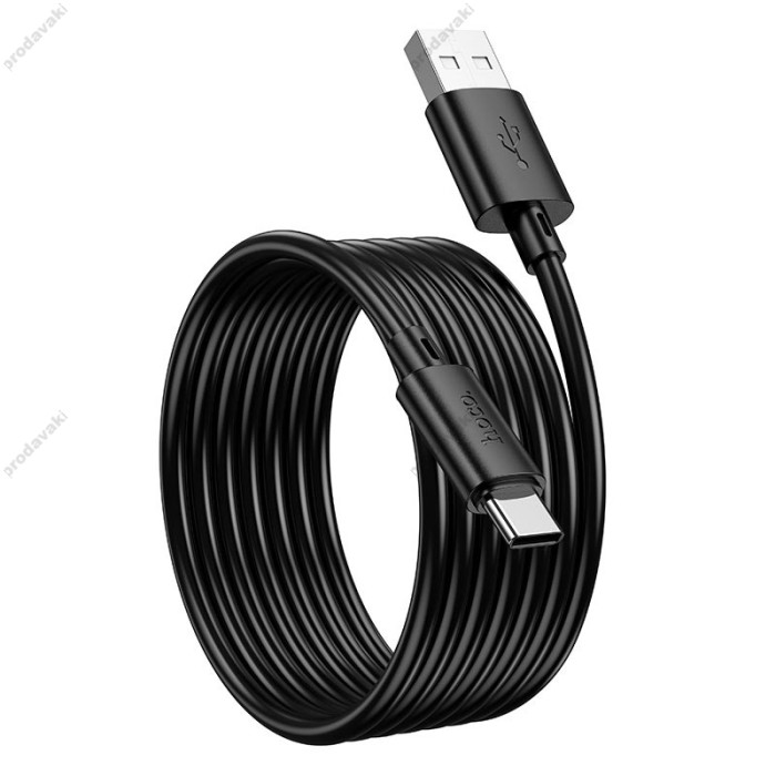 Кабель HOCO X88 Gratified charging data cable USB to Type-C 3A 2m Black