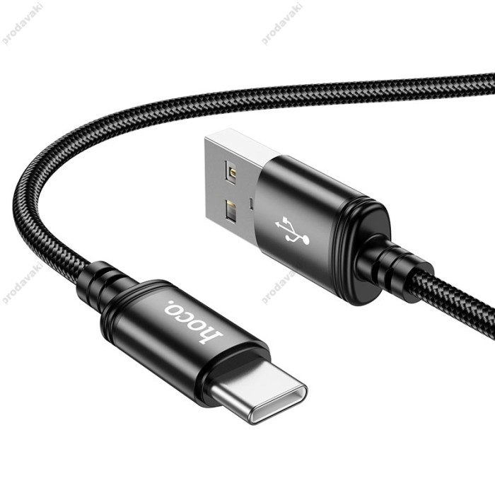 Кабель HOCO X89 Wind charging data cable USB to Type-C 3A 1m Black