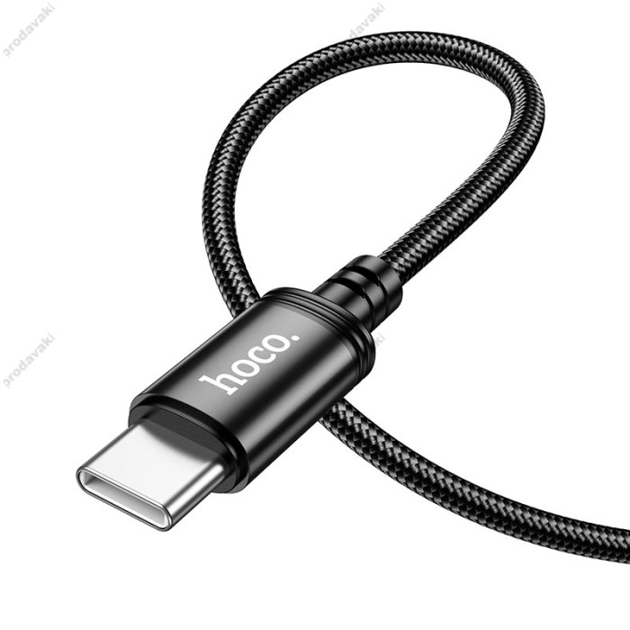 Кабель HOCO X89 Wind charging data cable USB to Type-C 3A 1m Black