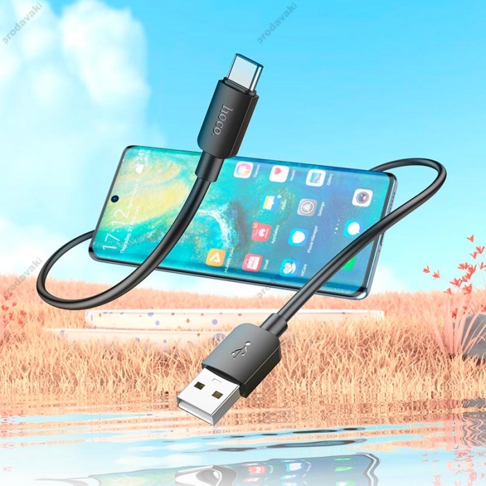 Кабель HOCO X96 Hyper charging data cable USB to Type-C 27W 3A 1m Black
