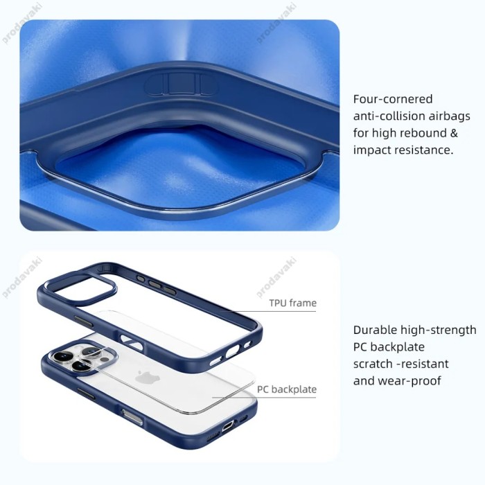 Чохол ROCK Guard Transparent Protection Case iPhone 16 Plus Blue